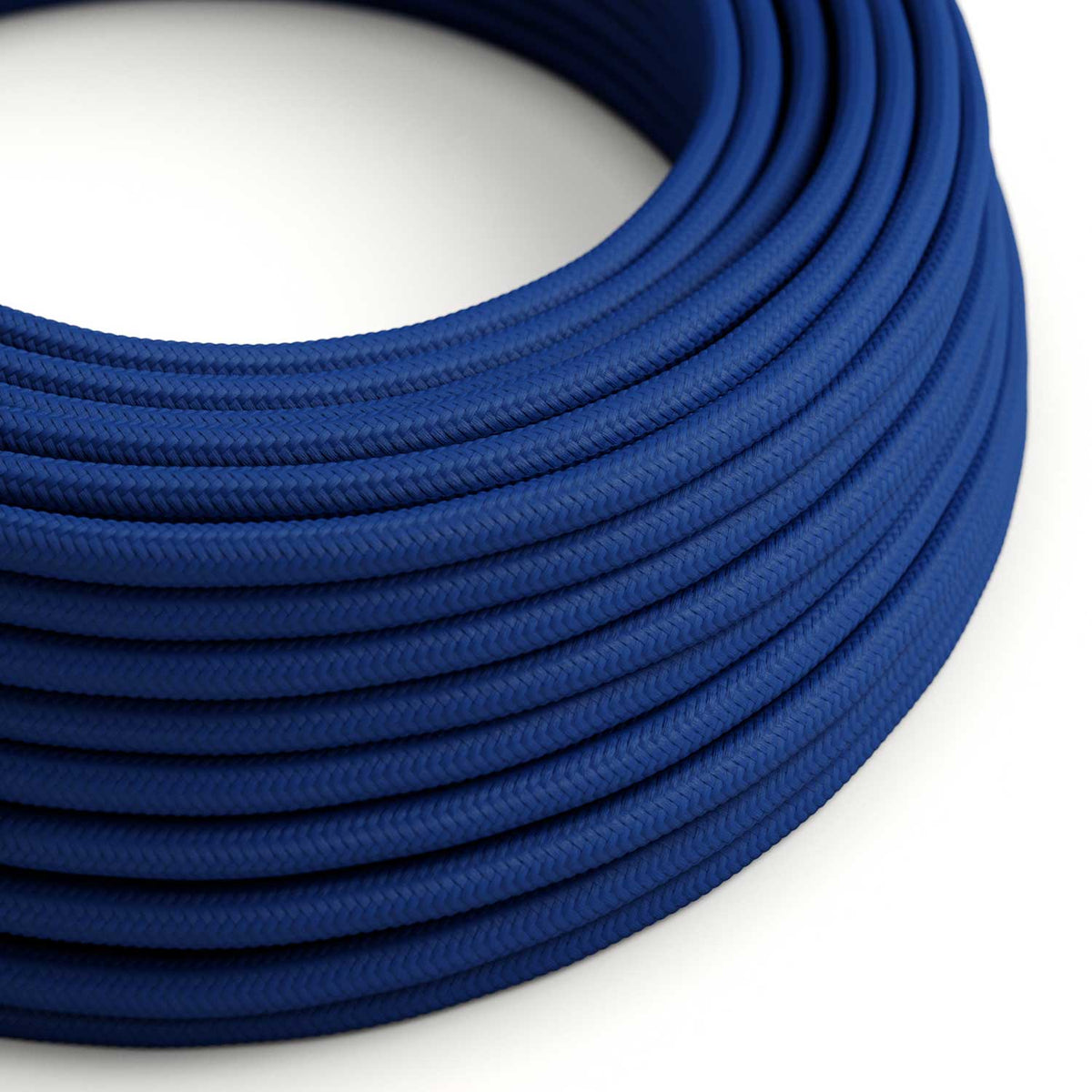 Glänzendes Classic Blue Textilkabel