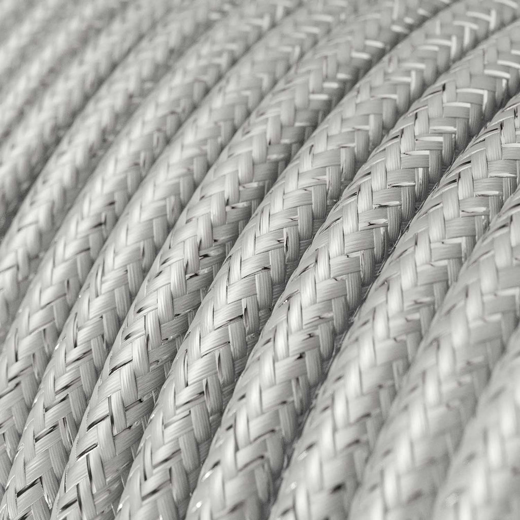 Glänzendes und glitzerndes silbernes Textilkabel – Ansicht 2