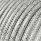 Glänzendes und glitzerndes silbernes Textilkabel – Ansicht 2