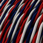 Buntes Textilkabel aus glänzendem Stoff USA – Ansicht 2