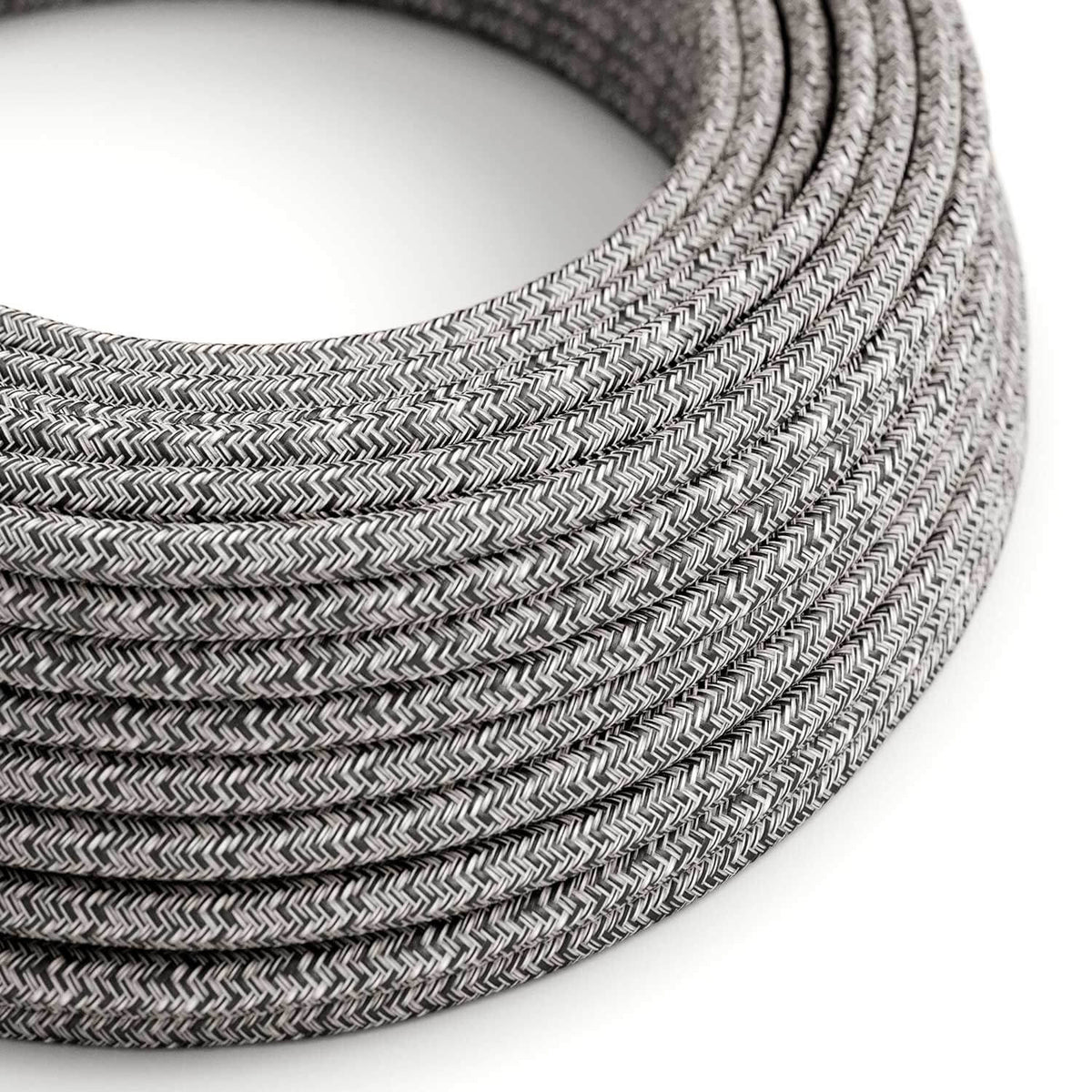 Textilkabel Tweed Schwarz Onyx glitzernd