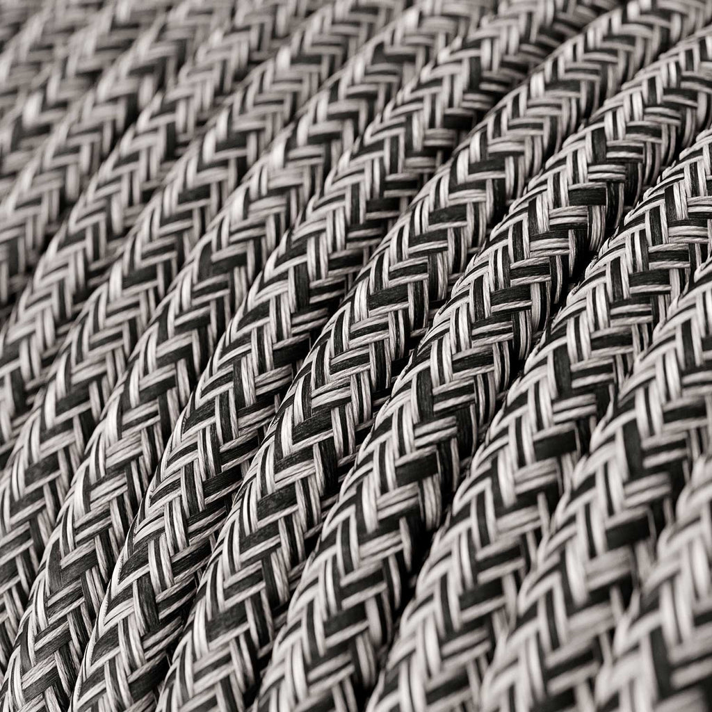 Textilkabel Tweed Schwarz Onyx glitzernd – Ansicht 2