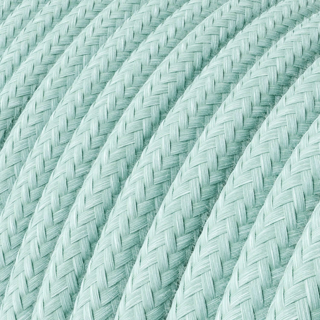 Textilkabel aus Baumwolle in Celadon Grün – Ansicht 2