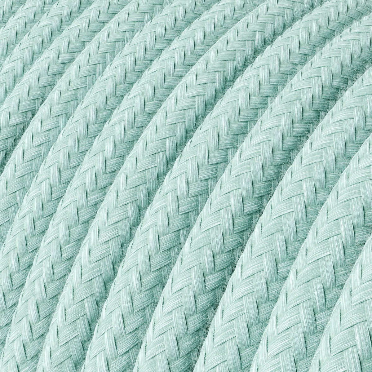 Textilkabel aus Baumwolle in Celadon Grün – Ansicht 2