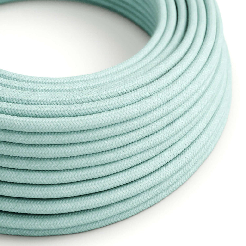 Textilkabel aus Baumwolle in Celadon Grün