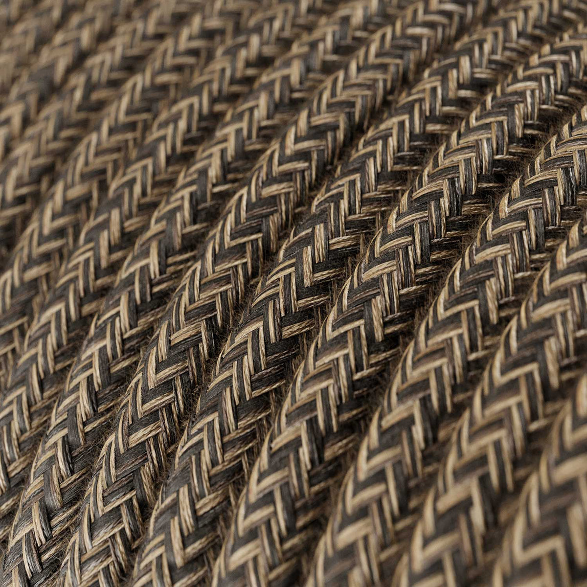 Textilkabel Braun Melange aus Leinen RN04 – Ansicht 2