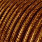 Textilkabel für Beleuchtung Kupfer glänzend mit Glitzereffekt – Ansicht 2