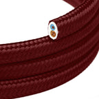 Flachgewebekabel Bordeaux glänzend