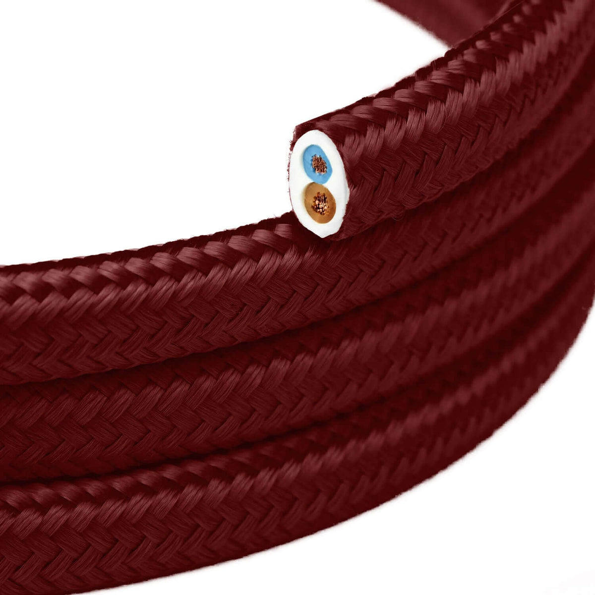 Flachgewebekabel Bordeaux glänzend