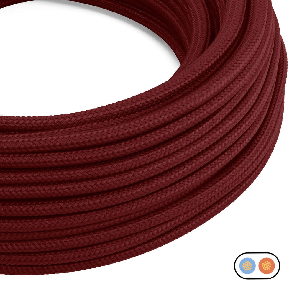 Flachgewebekabel Bordeaux glänzend – Ansicht 2