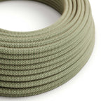 Stoffkabel Thymian-Grün und Beige ZigZag