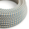 Textilkabel in Blau Steward und Beige-Streifen