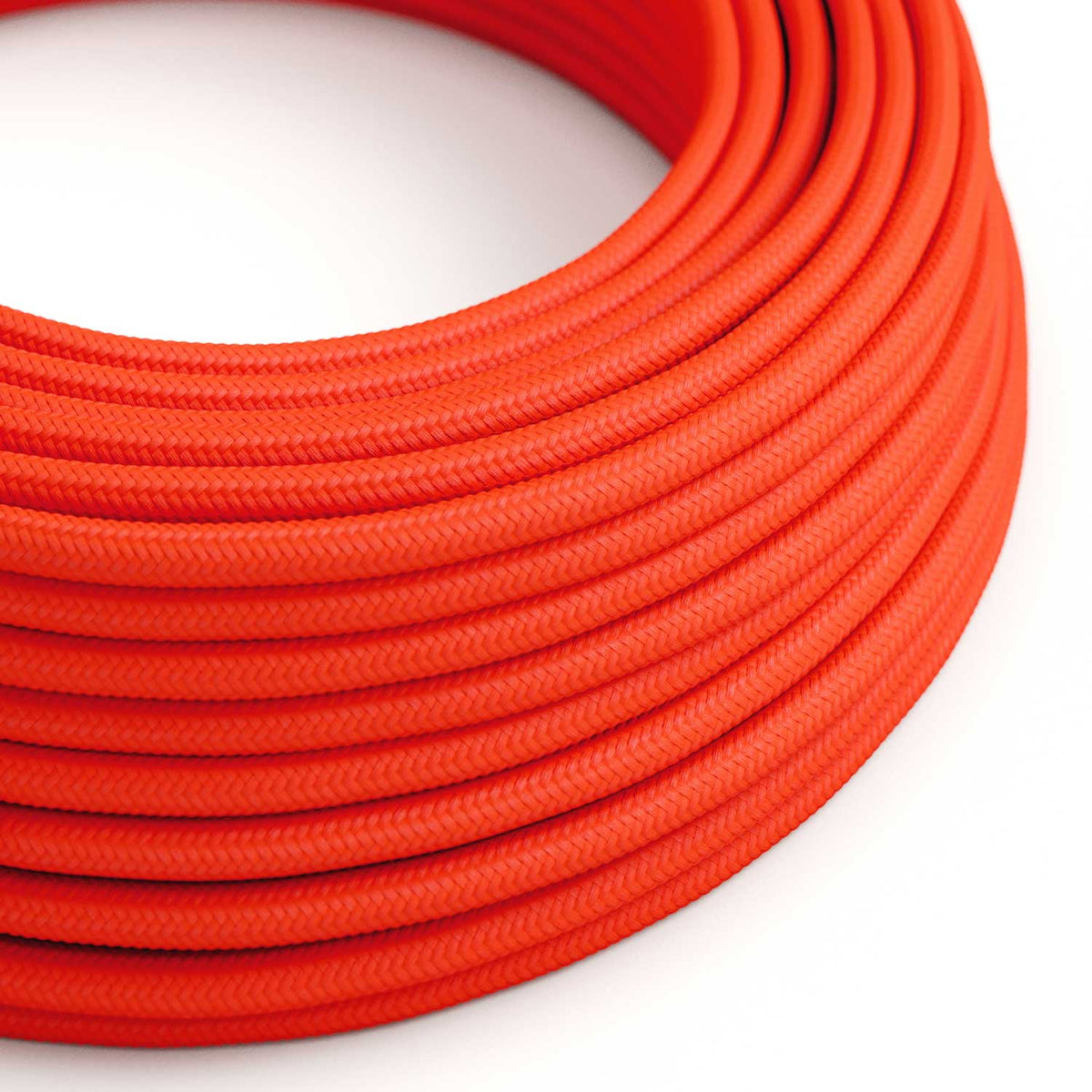 Stoff-Elektrokabel in glänzendem Neonorange