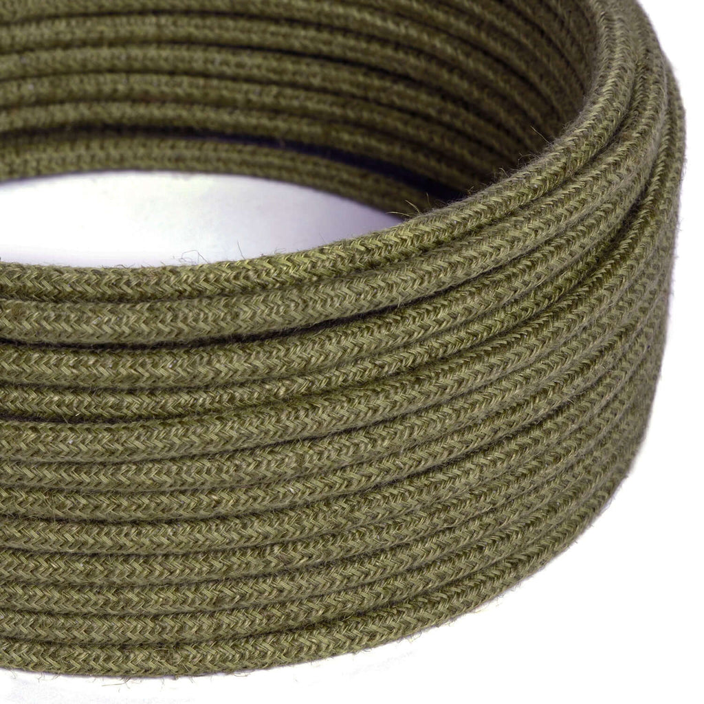 Elektrokordel für Beleuchtung, Rindenbraun aus Jute