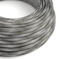 Elektrisches Textilkabel Optical Schwarz & Silber Vertigo