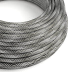 Elektrisches Textilkabel Optical Schwarz & Silber Vertigo