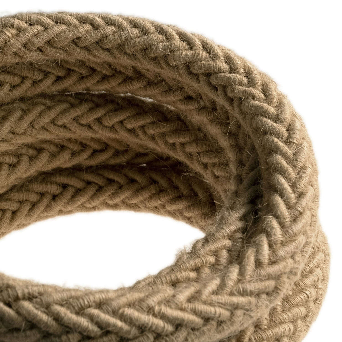 Geflochtenes 2XL-Seil aus Jute, Elektrokabel 2x0,75. Durchmesser 24 mm – Ansicht 2