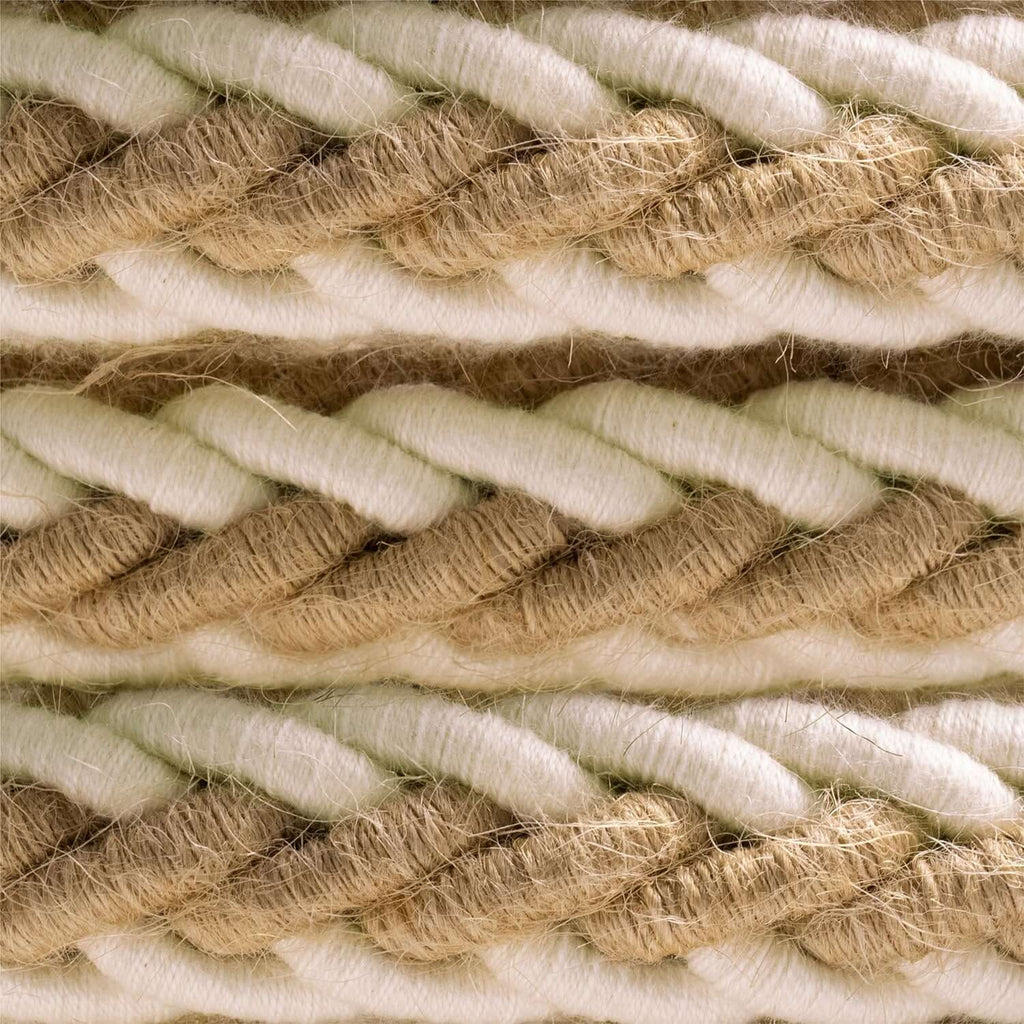 2XL geflochtene Kordel aus Jute und naturweißer Baumwolle, Textilkabel 2x0,75. Durchmesser 24mm