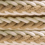 2XL geflochtene Kordel aus Jute und naturweißer Baumwolle, Textilkabel 2x0,75. Durchmesser 24mm