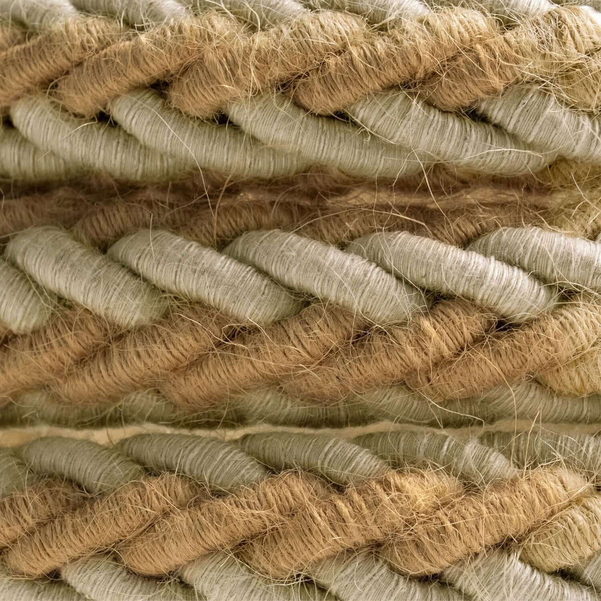 Zweifach geflochtenes 2XL-Kabel aus Jute und natürlichem grauen Leinen, Elektrokabel 2x0,75. Durchmesser 24 mm