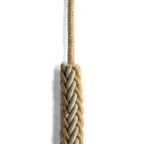Zweifach geflochtenes 2XL-Kabel aus Jute und natürlichem grauen Leinen, Elektrokabel 2x0,75. Durchmesser 24 mm – Ansicht 3