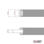 Creative-Tube, Durchmesser 20 mm, mit Gewebe RN02 Naturleinen Grau ummantelt, flexible Kabelkanalführung – Ansicht 5