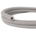 Creative-Tube, Durchmesser 20 mm, mit Gewebe RN02 Naturleinen Grau ummantelt, flexible Kabelkanalführung