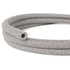 Creative-Tube, Durchmesser 20 mm, mit Gewebe RN02 Naturleinen Grau ummantelt, flexible Kabelkanalführung