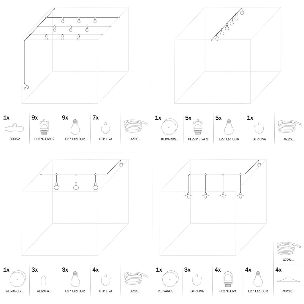 Eiva-2 – Außenfassung mit Doppelausgang IP65, E27-Fassung für Modulair-System – Schwarz – Ansicht 7
