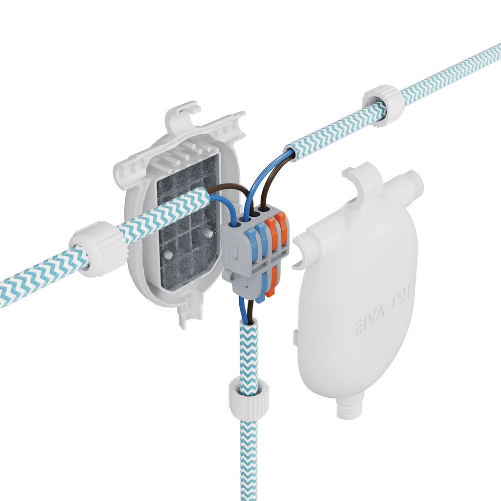 EIVA-3 3-Wege-Verbindung IP65 für Außenbereich - Modulair-System - Weiß – Ansicht 6