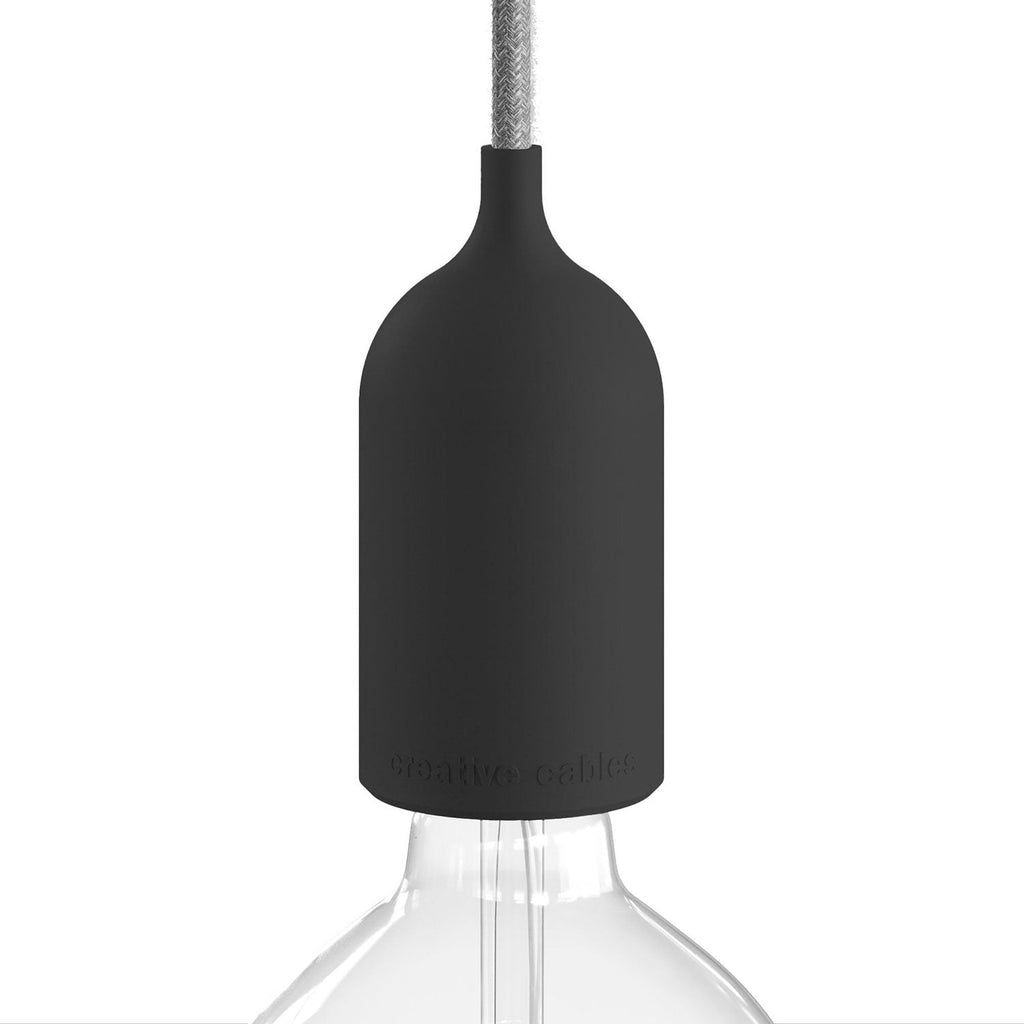 EIVA PASTEL Lampensockel-Kit IP65 für den Außenbereich aus Silikon E27 – Modulares System – Schwarz