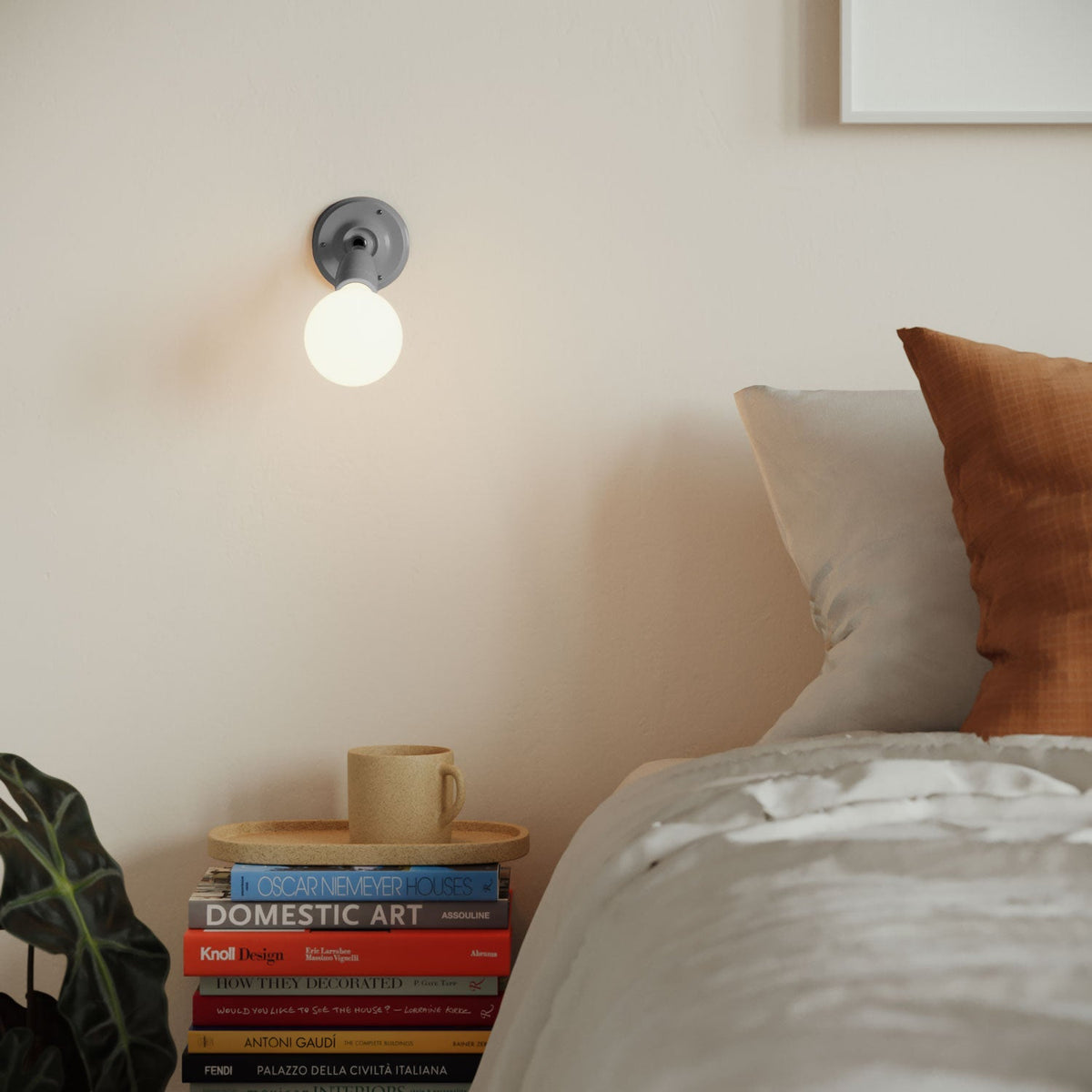Fermaluce 90° Color, schwenkbare Lichtquelle aus Porzellan für Wand oder Decke - Grau – Ansicht 3