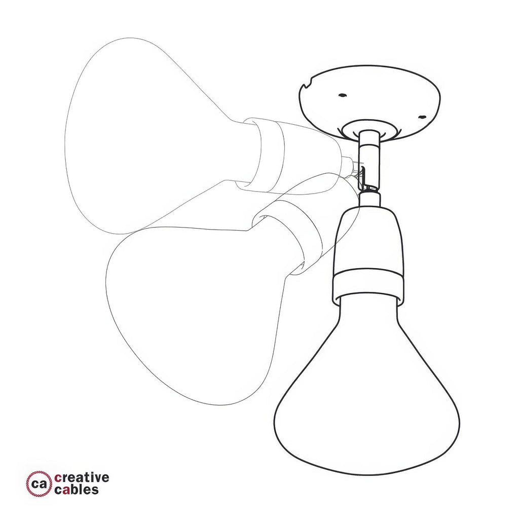 Fermaluce 90° mit Swing-Lampenschirm, verstellbare Wand- oder Deckenlampe aus Porzellan – Weiß – Ansicht 3