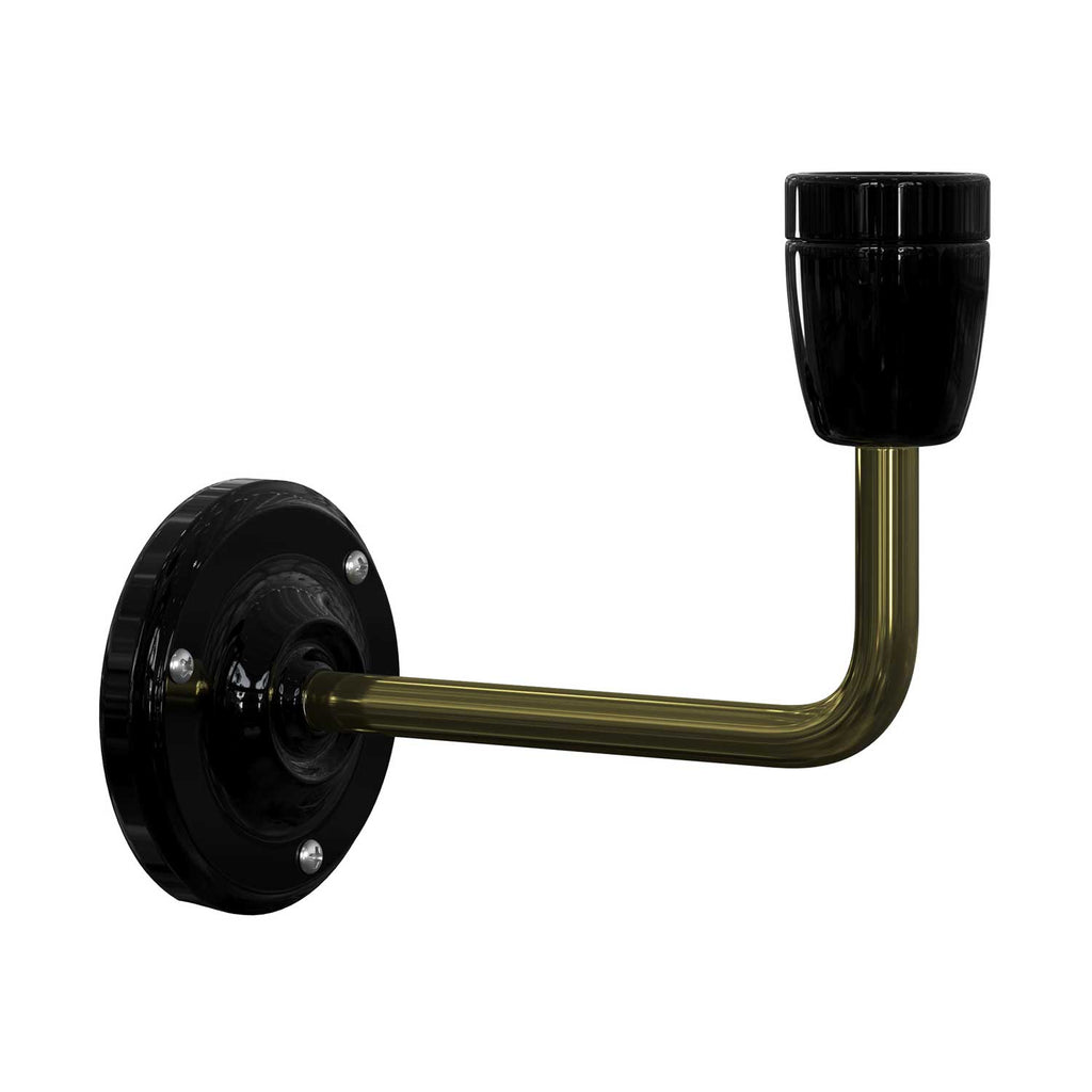 Fermaluce Classic, Wandleuchte aus Metall und Porzellan mit gebogener Verlängerung – Schwarz – Ansicht 3