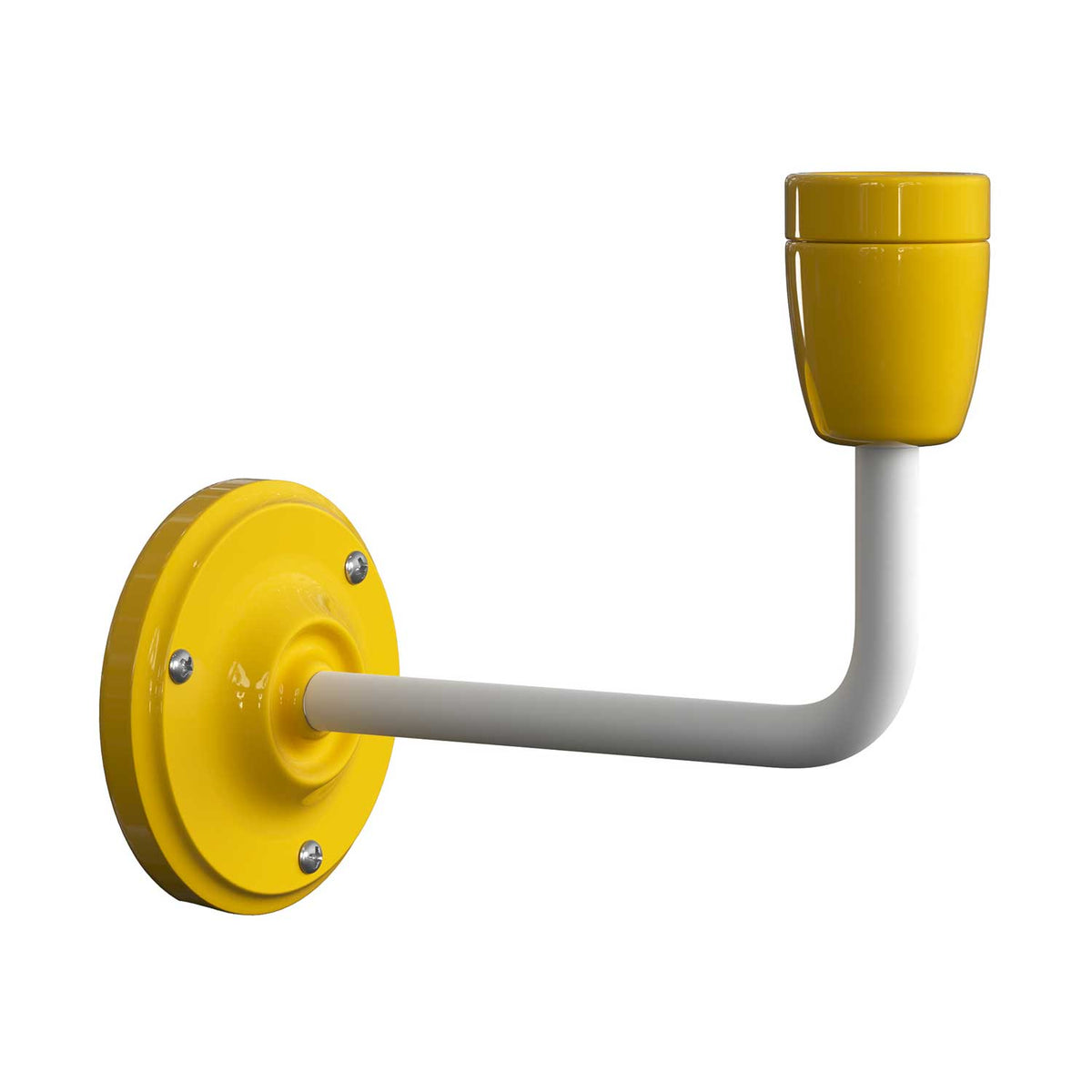 Fermaluce Color, Wandleuchte aus Metall und Porzellan mit gebogenem Arm – Gelb – Ansicht 3