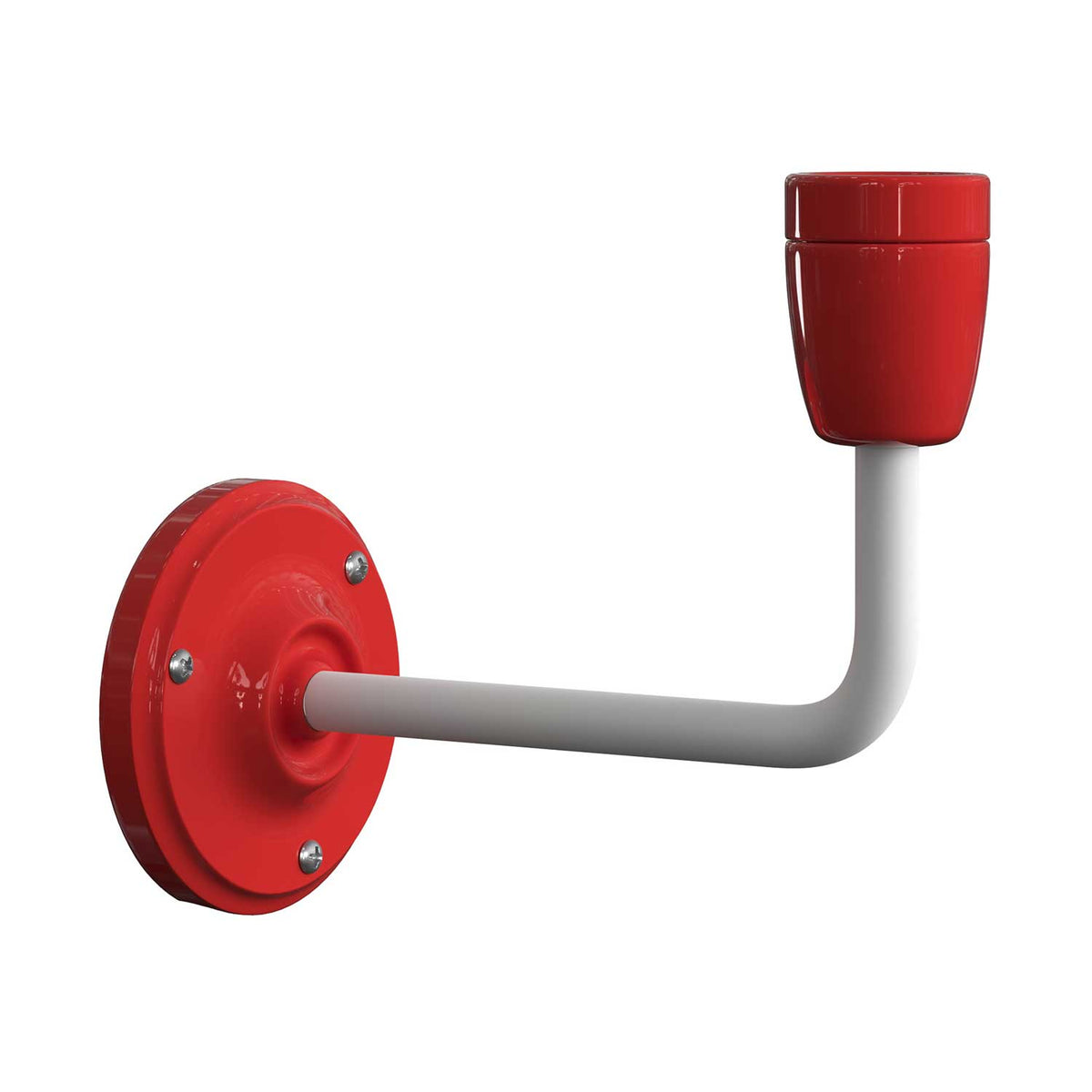 Fermaluce Color, Wandleuchte aus Metall und Porzellan mit gebogenem Arm - Rot – Ansicht 3