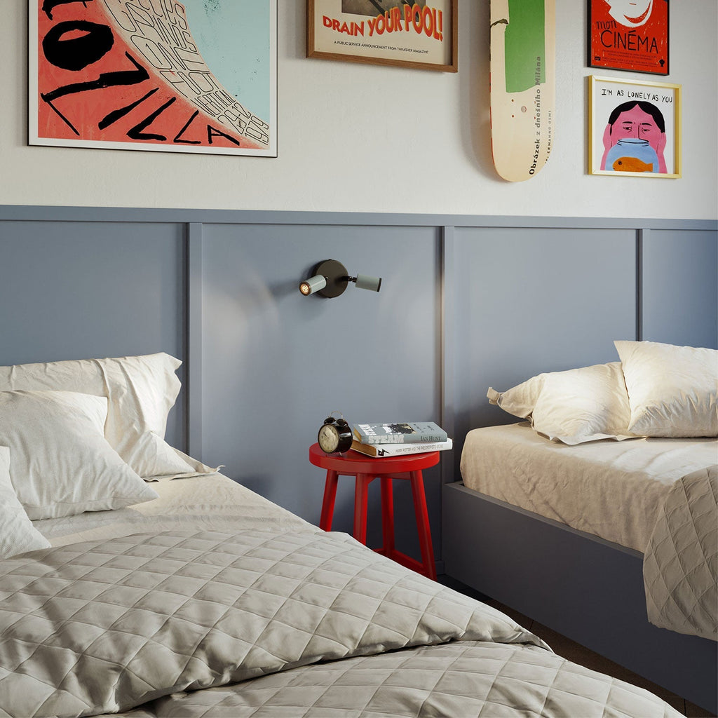 Fermaluce mit 2 verstellbaren Mini-Spotlights GU1d0 – Zuckerpapier-Blau – Ansicht 2