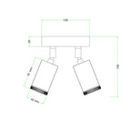 Fermaluce mit 2 schwenkbaren Mini-Spots GU1d0 - Wiesengrün – Ansicht 5
