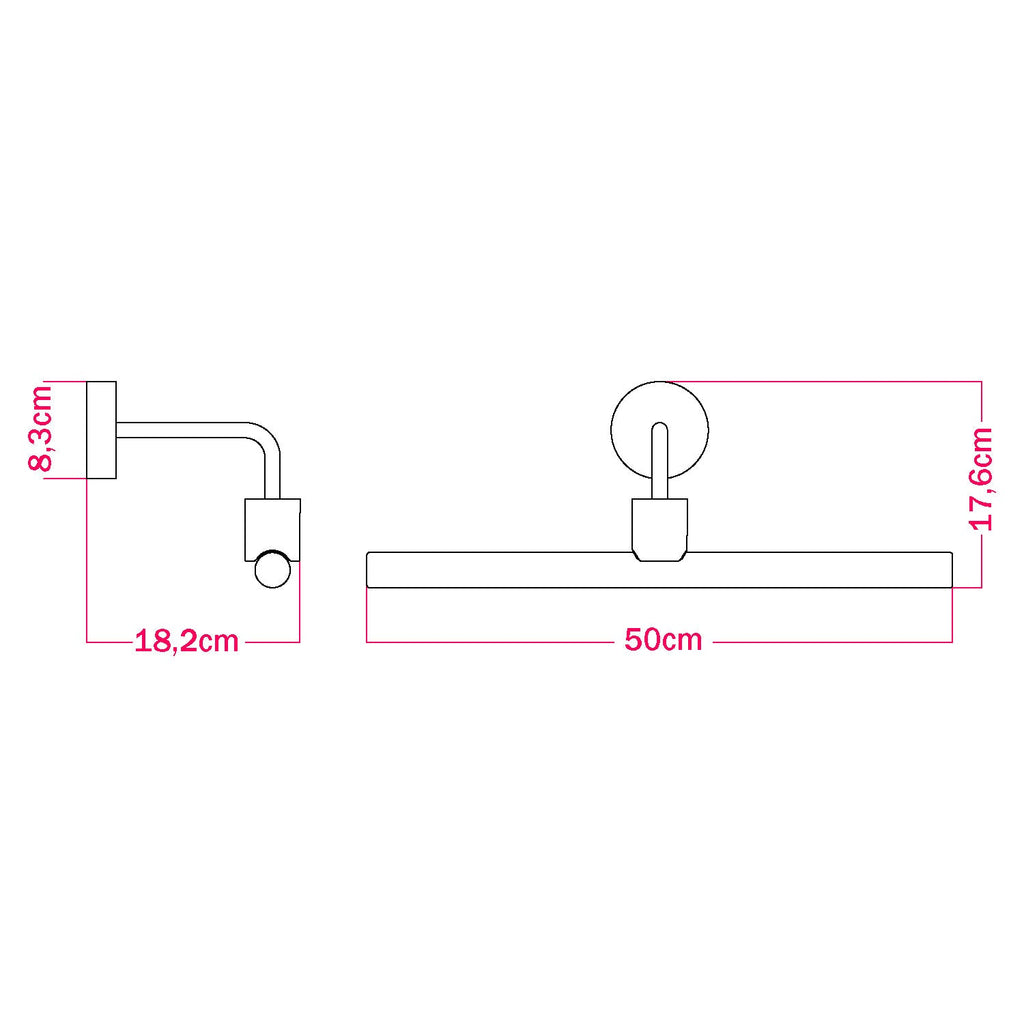 Fermaluce esse14, Wandleuchte aus Metall mit gebogener Extension – Weiß – Ansicht 3