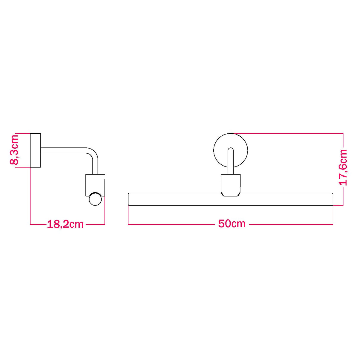 Fermaluce esse14, Wandleuchte aus Metall mit gebogener Extension – Weiß – Ansicht 3