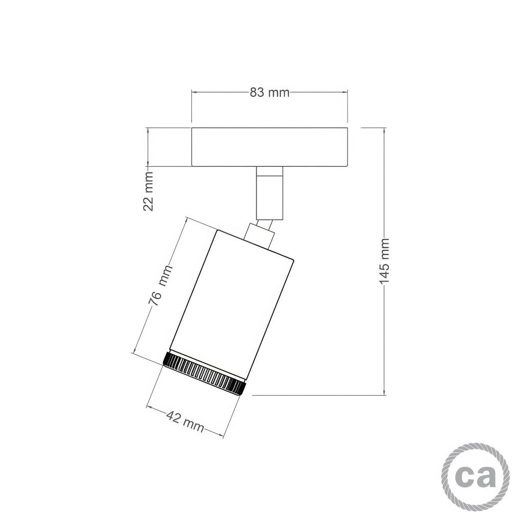 Fermaluce Mini Spotlight GU1d0 Spot, schwenkbare Lampe für Wand oder Decke mit Gelenk – Schwarz – Ansicht 4