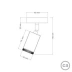 Fermaluce Mini Spotlight GU1d0 Spot, schwenkbare Lampe für Wand oder Decke mit Gelenk – Schwarz – Ansicht 4