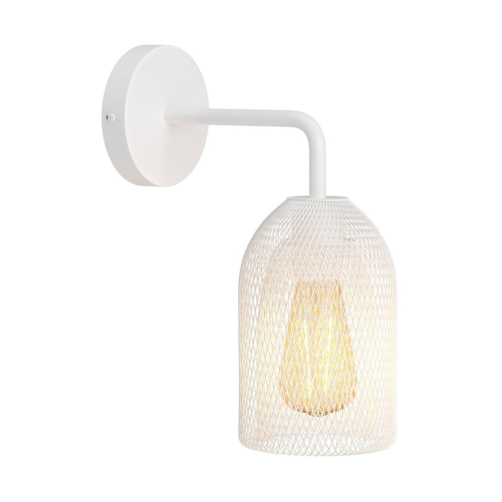 Fermaluce Metal mit Ghostbell-Schirm, Wandlampe aus Metall mit gebogenem Arm – Weiß