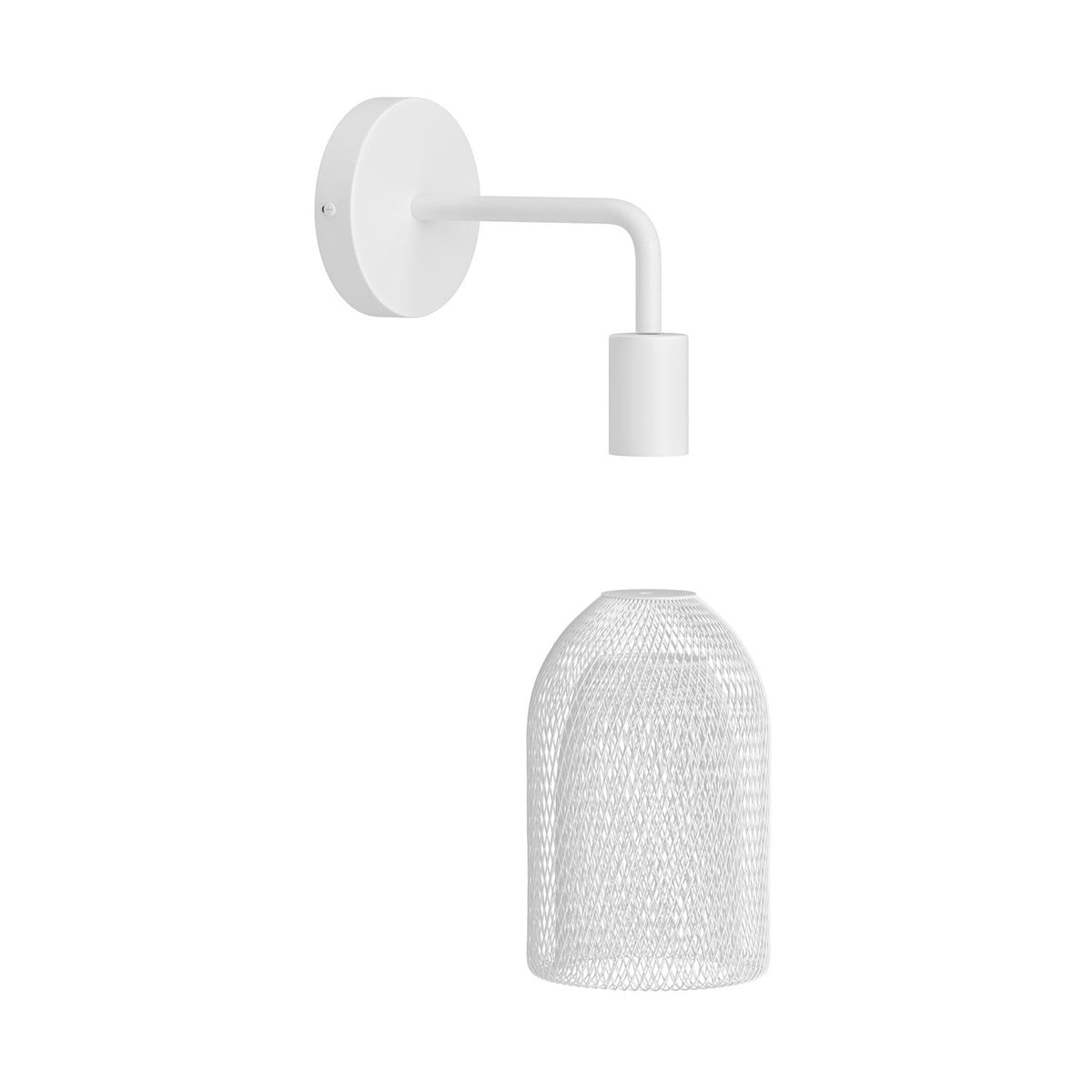 Fermaluce Metal mit Ghostbell-Schirm, Wandlampe aus Metall mit gebogenem Arm – Weiß – Ansicht 3