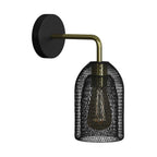 Fermaluce Metal mit Ghostbell-Schirm, Wandlampe aus Metall mit gebogener Verlängerung – Messing