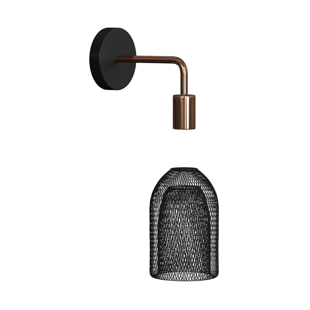 Fermaluce Metal mit Ghostbell-Schirm, Wandlampe aus Metall mit gebogenem Ausleger – Kupfer – Ansicht 3