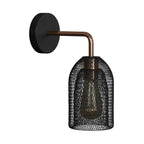 Fermaluce Metal mit Ghostbell-Schirm, Wandlampe aus Metall mit gebogenem Ausleger – Kupfer