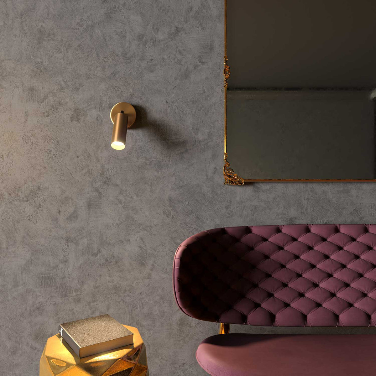 Fermaluce Metal schwenkbarer Spot aus Metall mit Tub-E14-Schirm, Wandlampe – Satinbronze – Ansicht 2