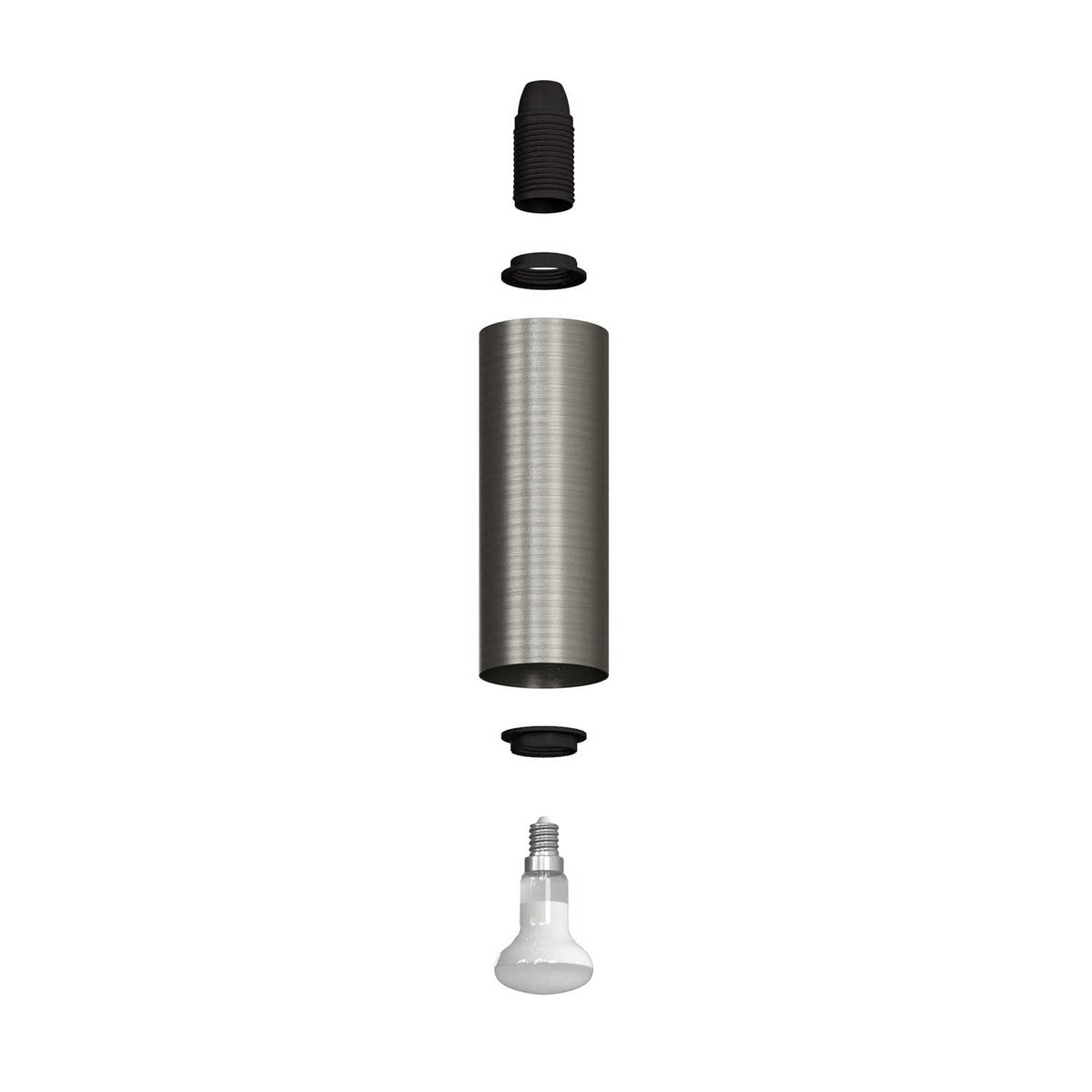 Fermaluce Metall Spot schwenkbar mit Tub-E14-Schirm, Wandleuchte – Satiniertes Titan – Ansicht 3