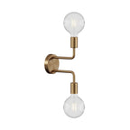 Fermaluce Metal, Wandleuchte aus Metall mit doppeltem, gebogenem Arm - Satiniertes Bronze